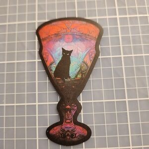 10/$10 Sticker Stained Glass Black Cat Theme Wicca Witchy Goth